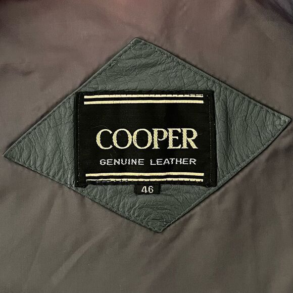 Cooper Vintage Bomber Jacket Gray Leather Flight Aviator Epaulettes Men’s 46 - Picture 11 of 12